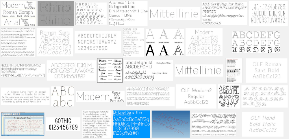 SingleLineFontsByOthers